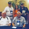 Front- Bruce Nelson and Bill Hollywood.  Back - Dale Maddy, Louise Elosa, and Barry Rittle with her book American Boys.